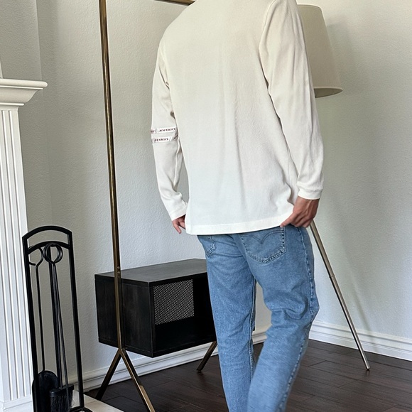 Vintage Air Jordan waffle knit long sleeve cream and red accents - Picture 3 of 8